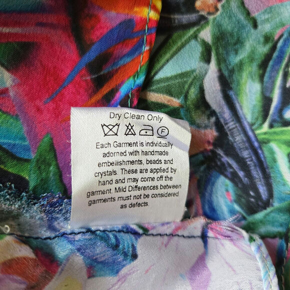 Dia Collection Embellished Tropical Halter Dress  XS/S Boho Handkerchief Fairy - Picture 9 of 10